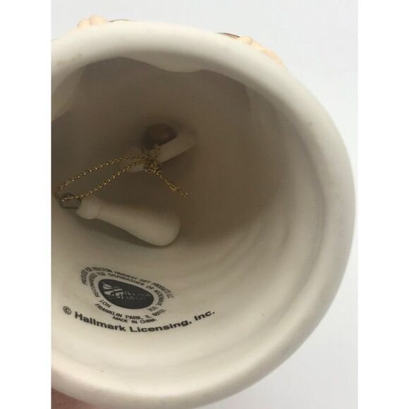 Hallmark 3D praying Angel trio with stars 6” ceramic bell. Houston Harvest - Picture 3 of 3